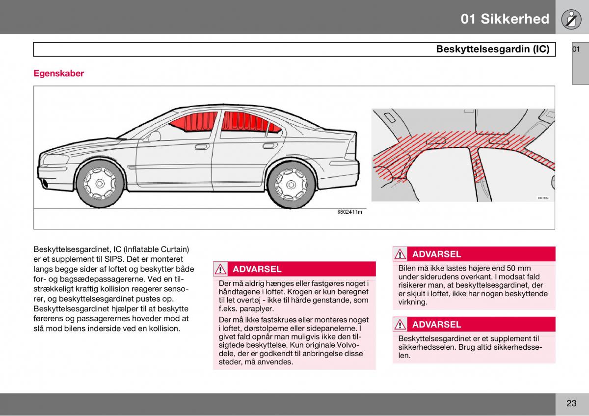 Volvo S60 I 1 Bilens instruktionsbog / page 24