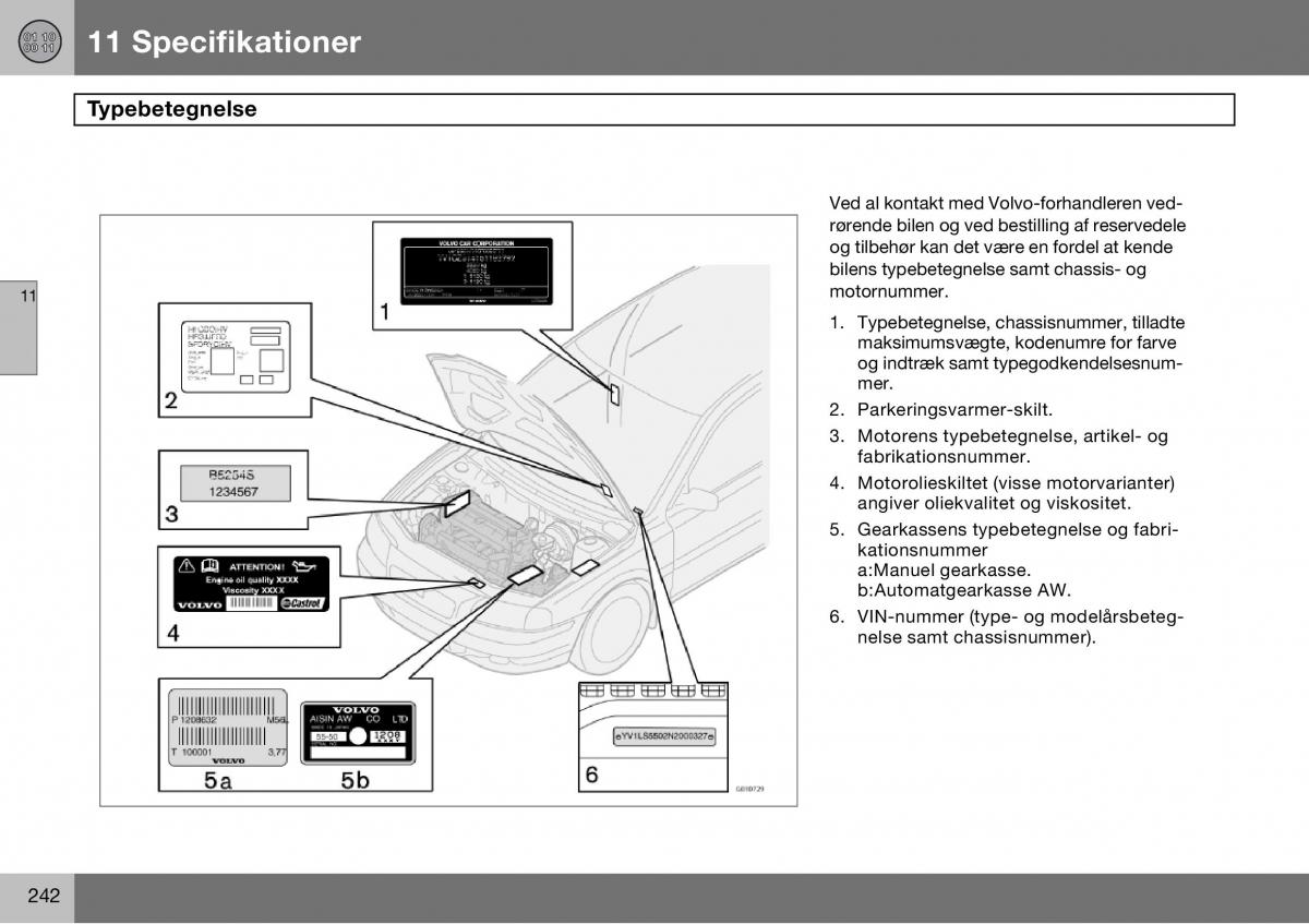 Volvo S60 I 1 Bilens instruktionsbog / page 243