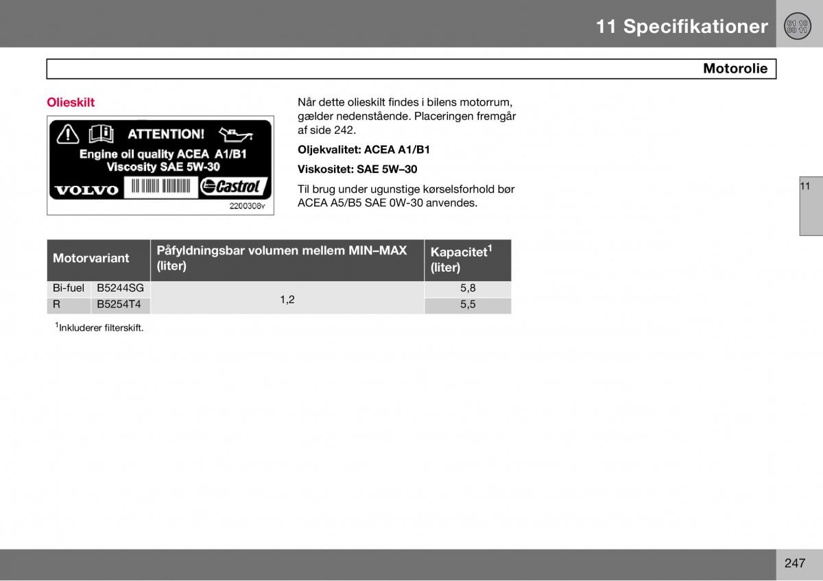 Volvo S60 I 1 Bilens instruktionsbog / page 248