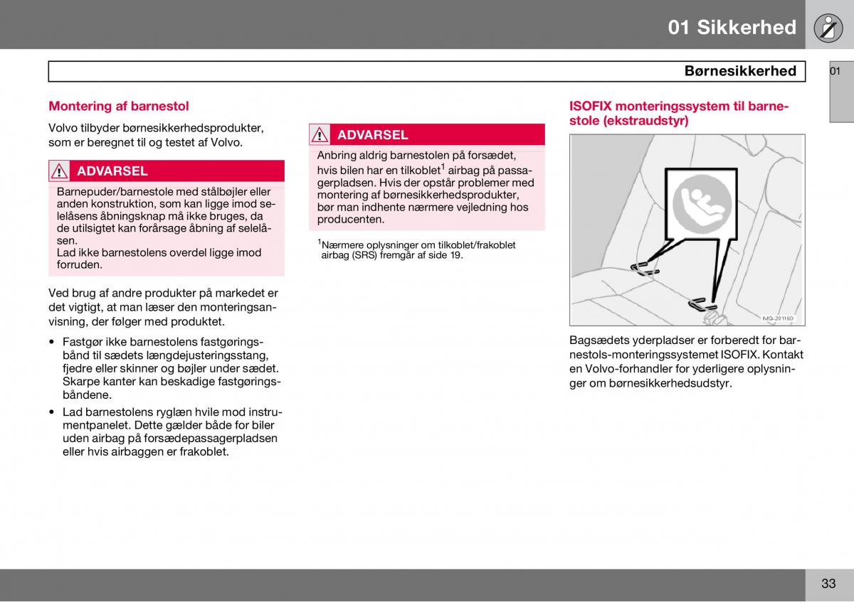 Volvo S60 I 1 Bilens instruktionsbog / page 34