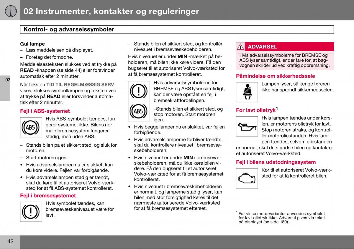 Volvo S60 I 1 Bilens instruktionsbog / page 43