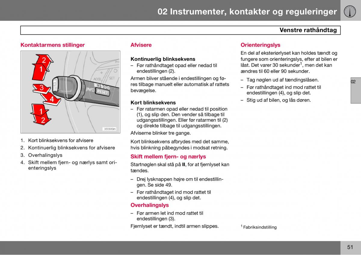 Volvo S60 I 1 Bilens instruktionsbog / page 52