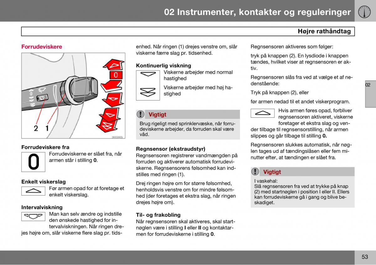 Volvo S60 I 1 Bilens instruktionsbog / page 54