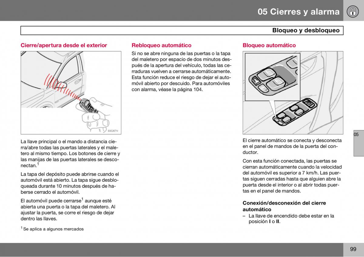 Volvo S60 I 1 manual del propietario / page 100