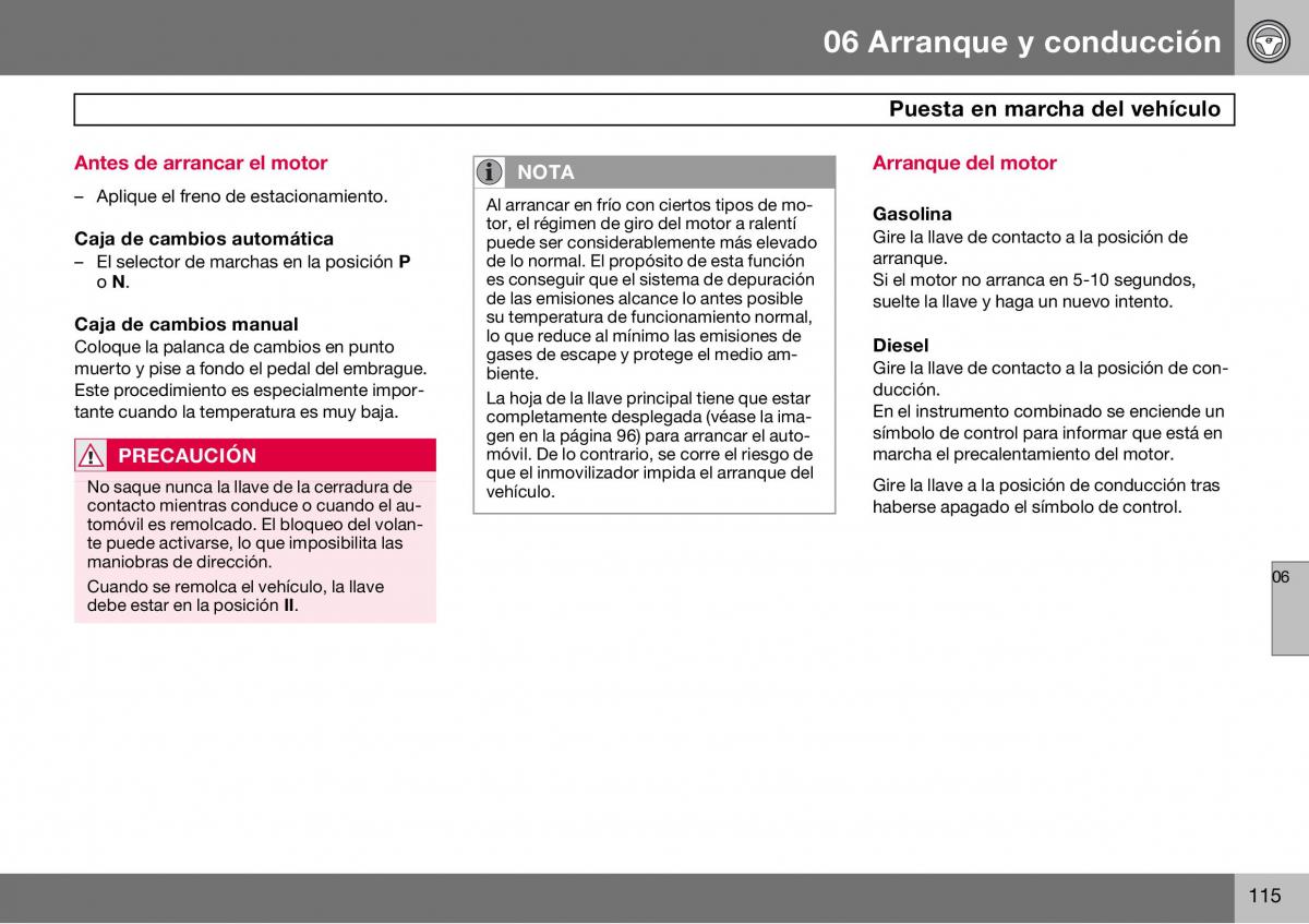 Volvo S60 I 1 manual del propietario / page 116