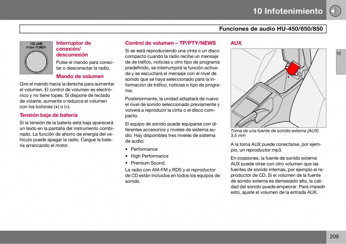 Volvo S60 I 1 manual del propietario / page 210