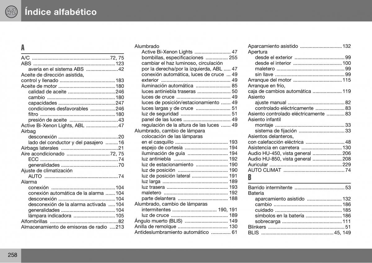 Volvo S60 I 1 manual del propietario / page 259