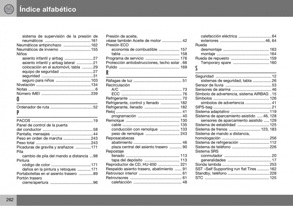 Volvo S60 I 1 manual del propietario / page 263