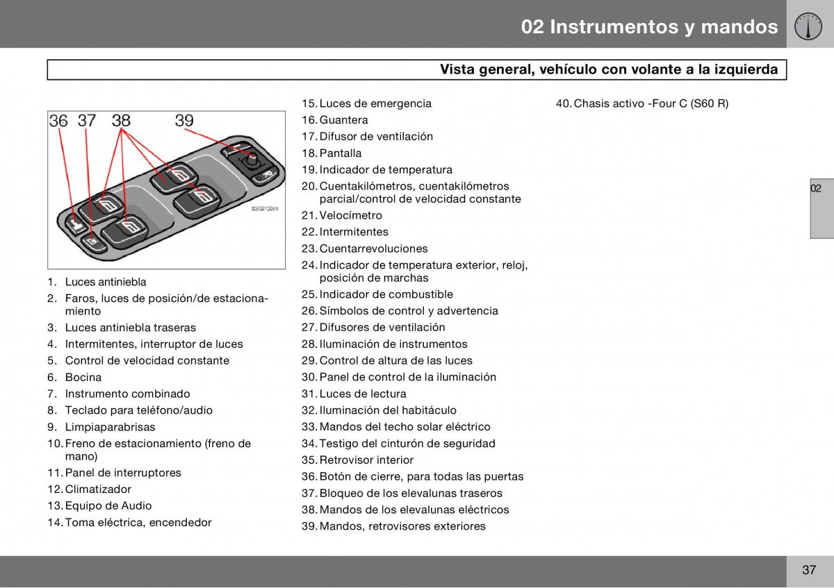 Volvo S60 I 1 manual del propietario / page 38