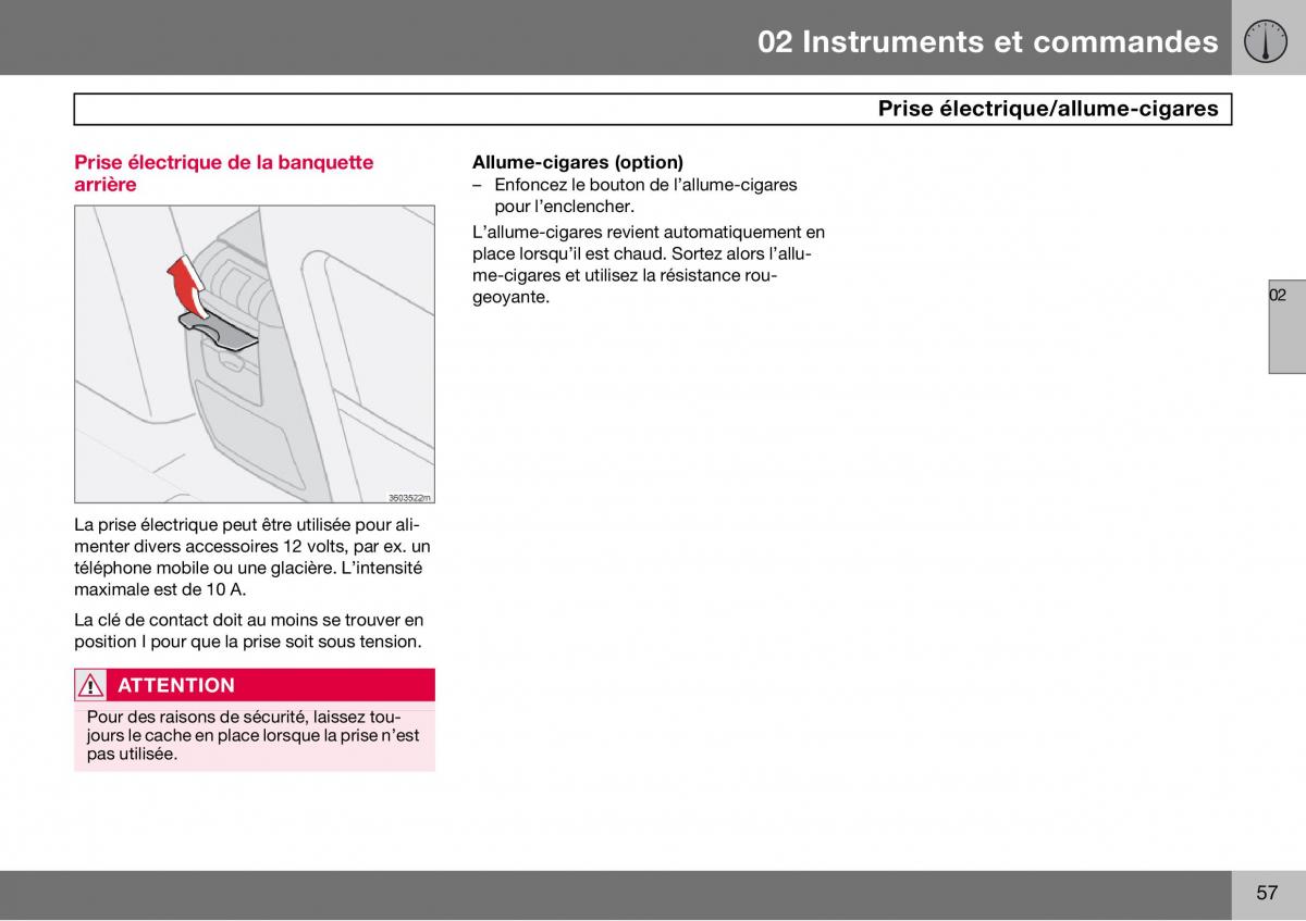 Volvo S60 I 1 manuel du proprietaire / page 58