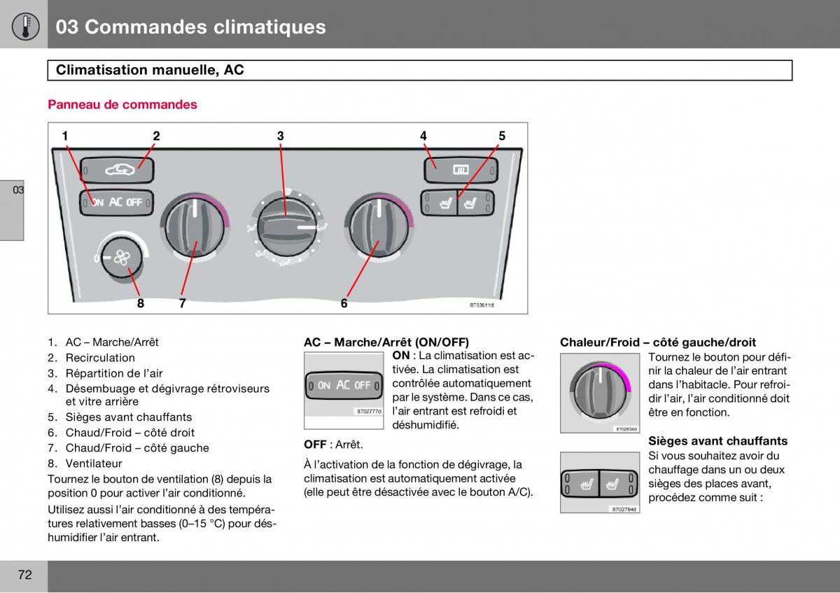 Volvo S60 I 1 manuel du proprietaire / page 73