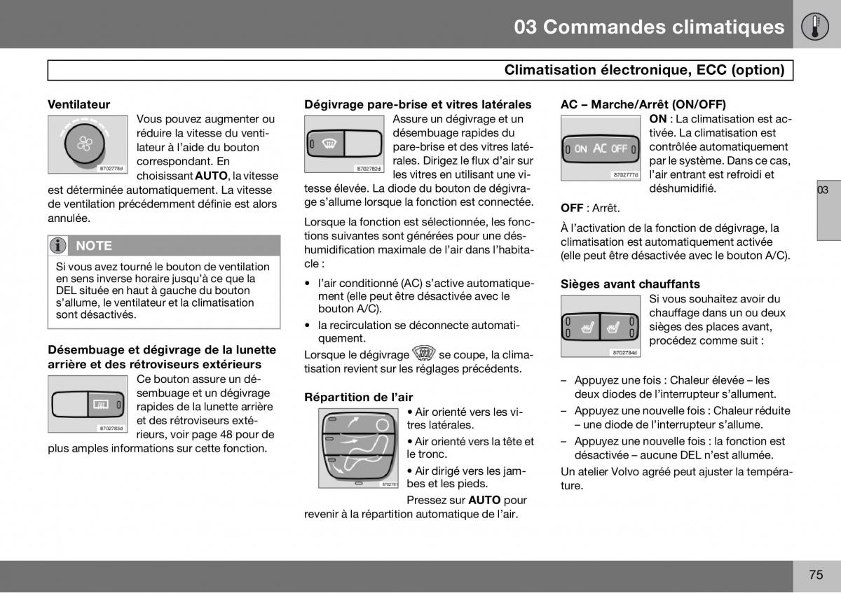 Volvo S60 I 1 manuel du proprietaire / page 76