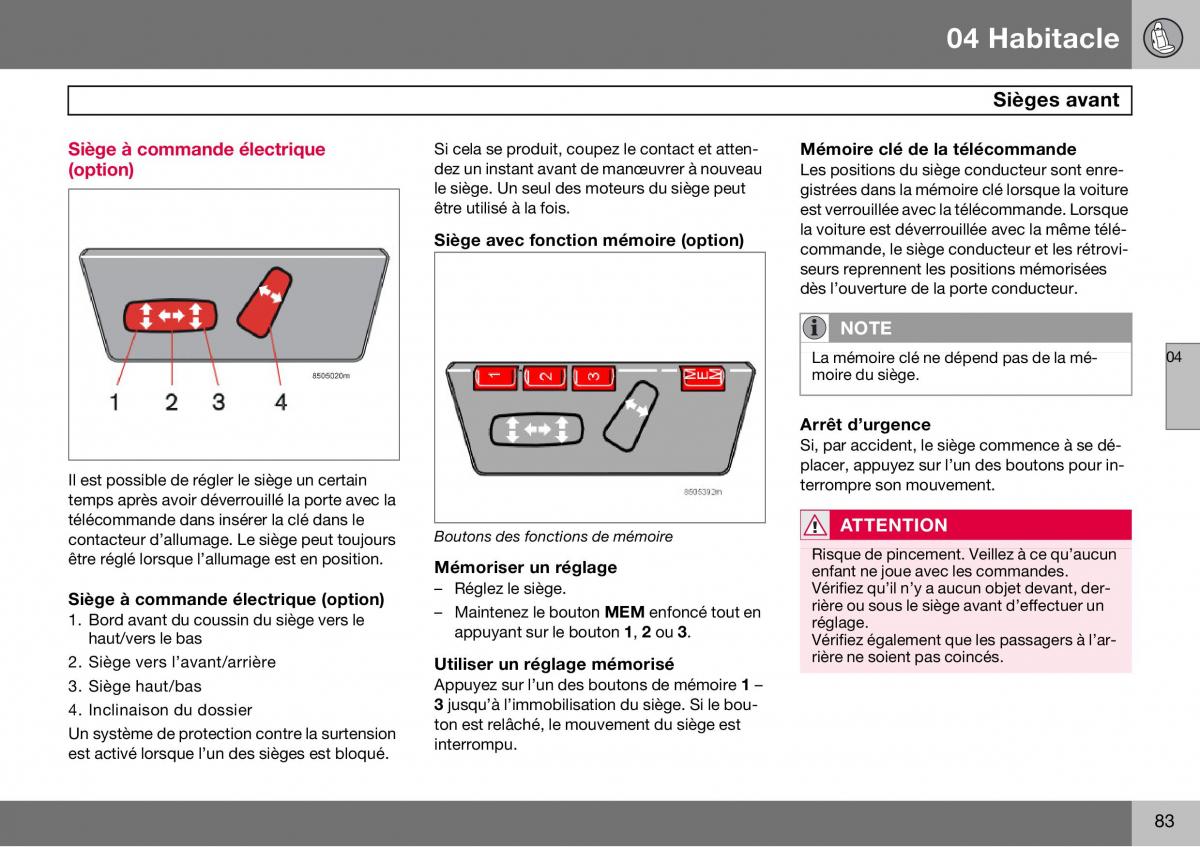 Volvo S60 I 1 manuel du proprietaire / page 84