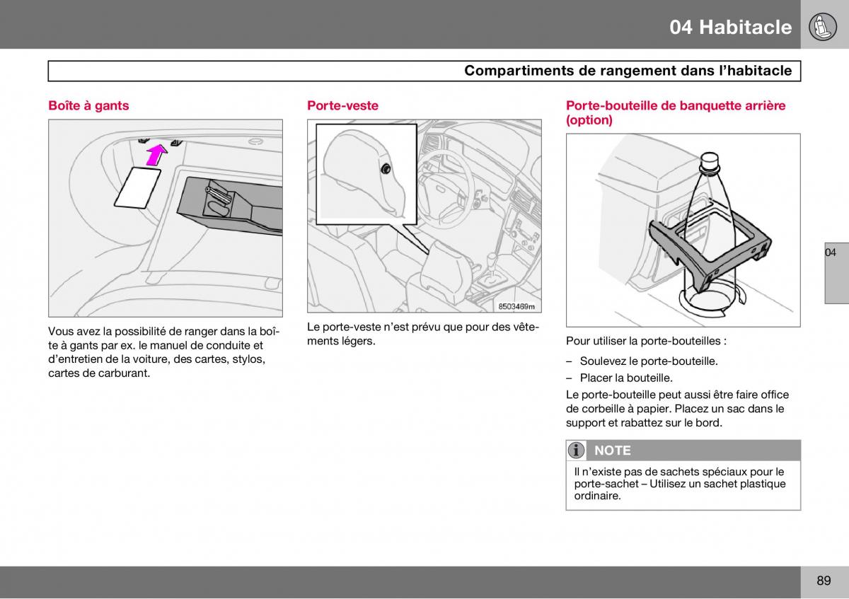 Volvo S60 I 1 manuel du proprietaire / page 90