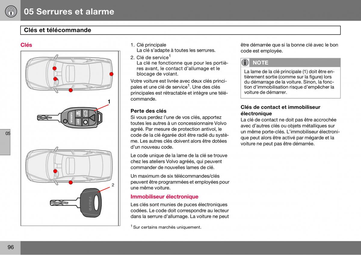 Volvo S60 I 1 manuel du proprietaire / page 97