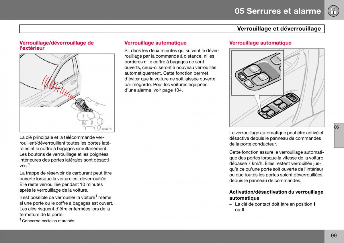 Volvo S60 I 1 manuel du proprietaire / page 100