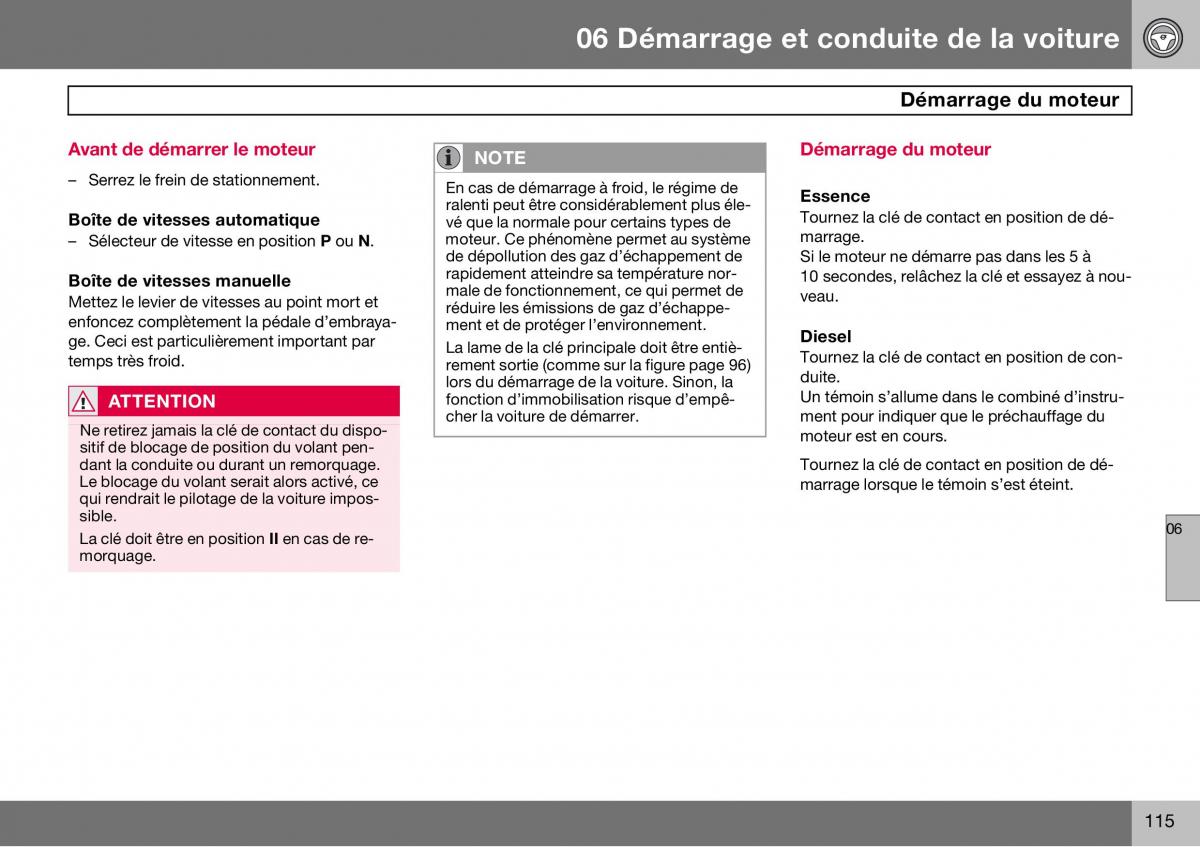 Volvo S60 I 1 manuel du proprietaire / page 116