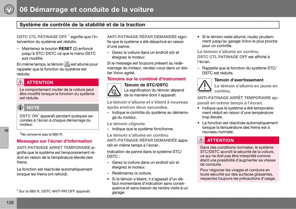 Volvo S60 I 1 manuel du proprietaire / page 127