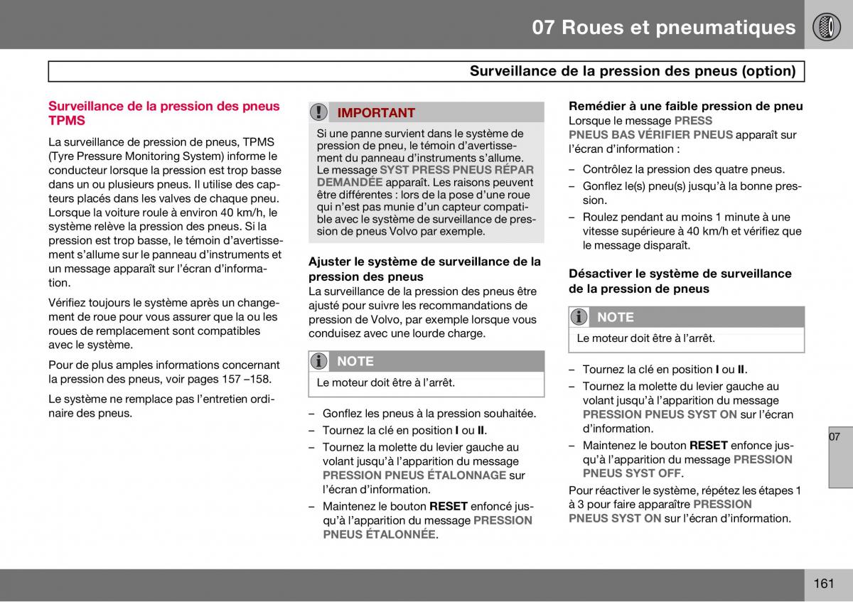 Volvo S60 I 1 manuel du proprietaire / page 162