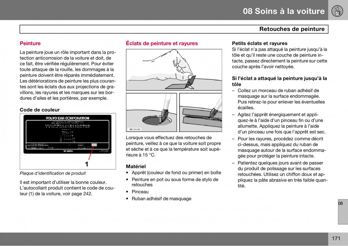 Volvo S60 I 1 manuel du proprietaire / page 172