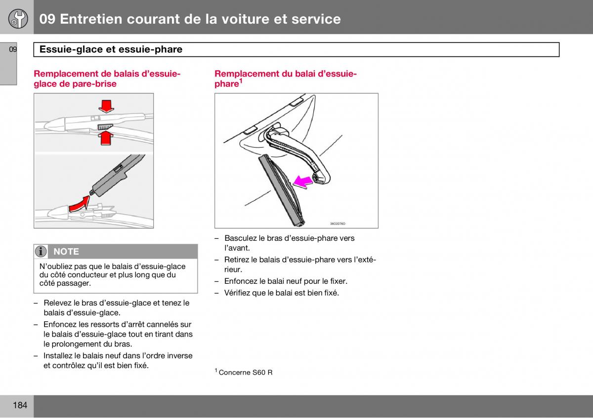 Volvo S60 I 1 manuel du proprietaire / page 185