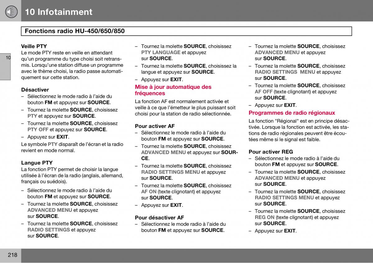 Volvo S60 I 1 manuel du proprietaire / page 219