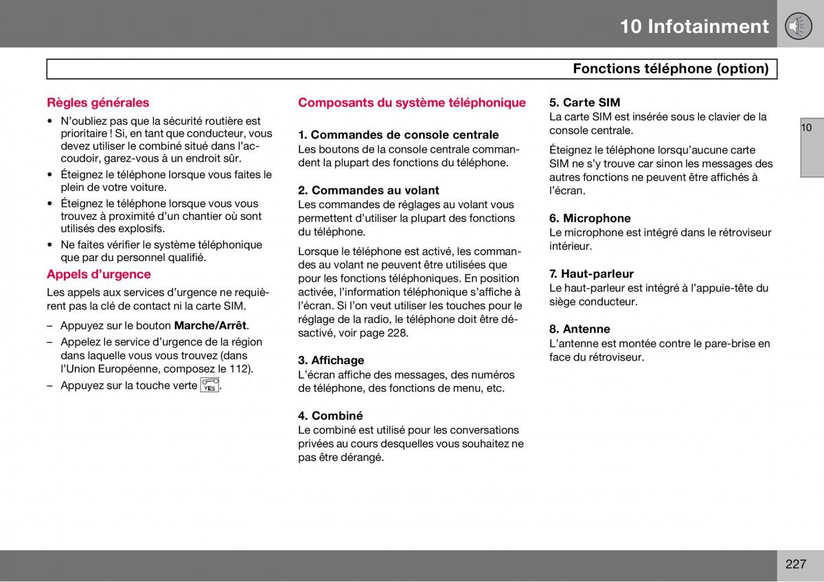 Volvo S60 I 1 manuel du proprietaire / page 228