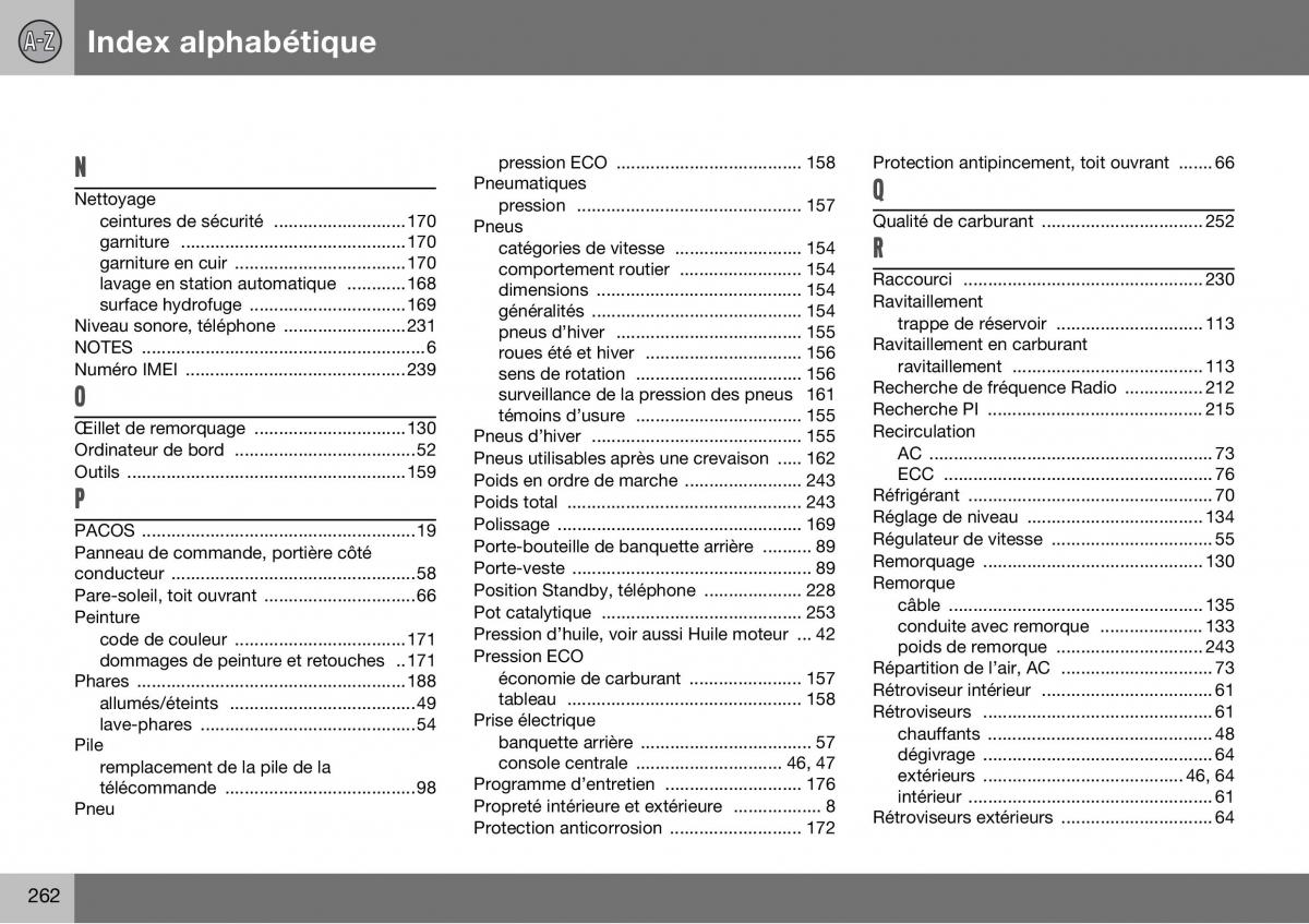 Volvo S60 I 1 manuel du proprietaire / page 263