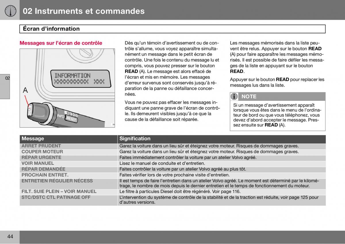 Volvo S60 I 1 manuel du proprietaire / page 45