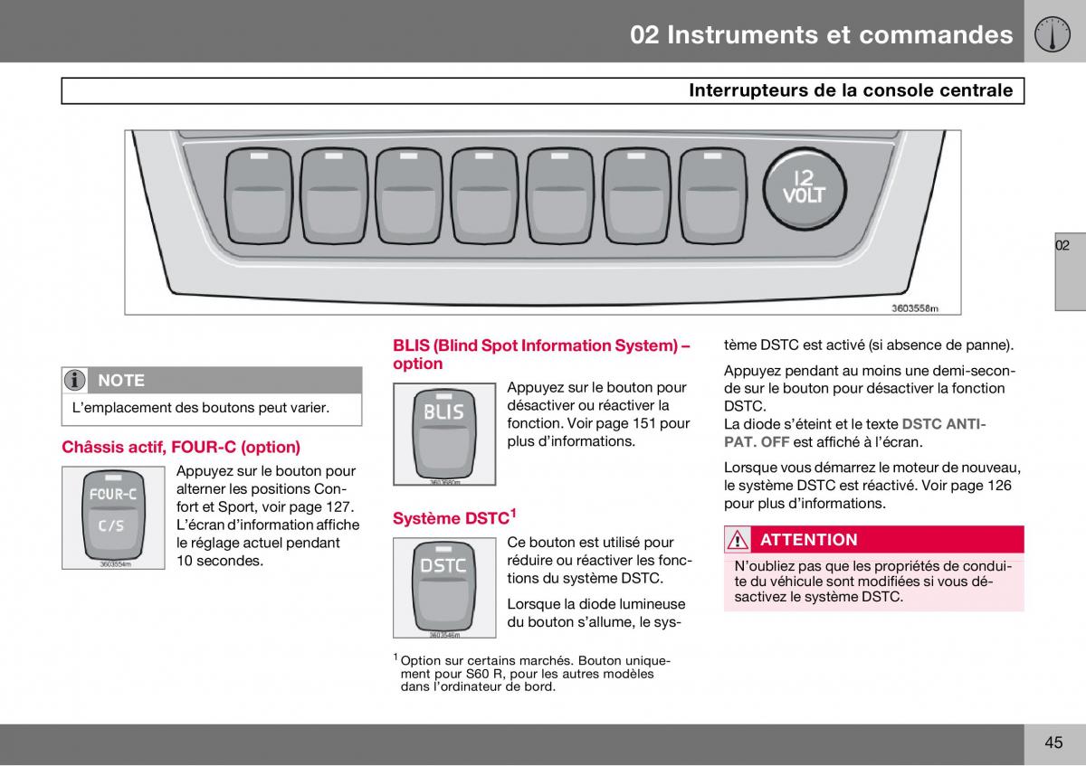 Volvo S60 I 1 manuel du proprietaire / page 46