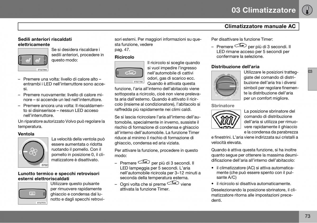 Volvo S60 I 1 manuale del proprietario / page 74