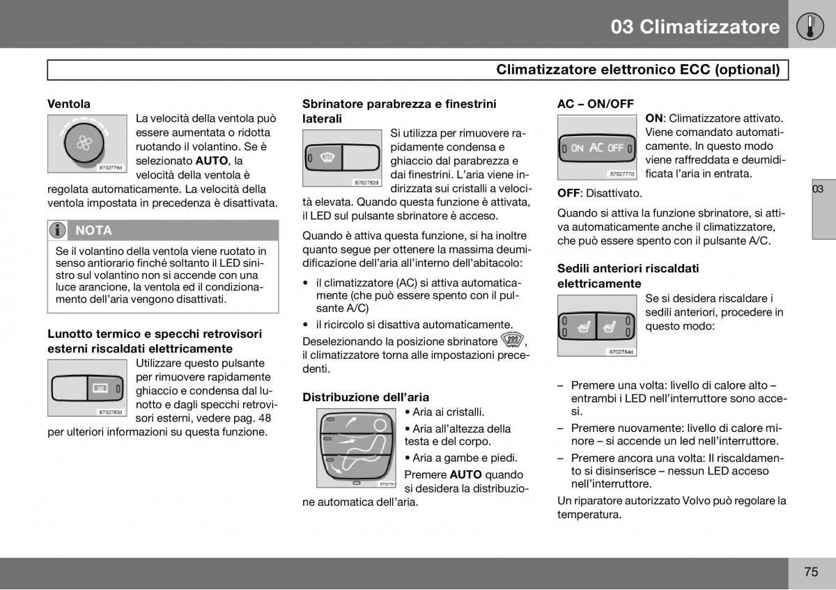 Volvo S60 I 1 manuale del proprietario / page 76