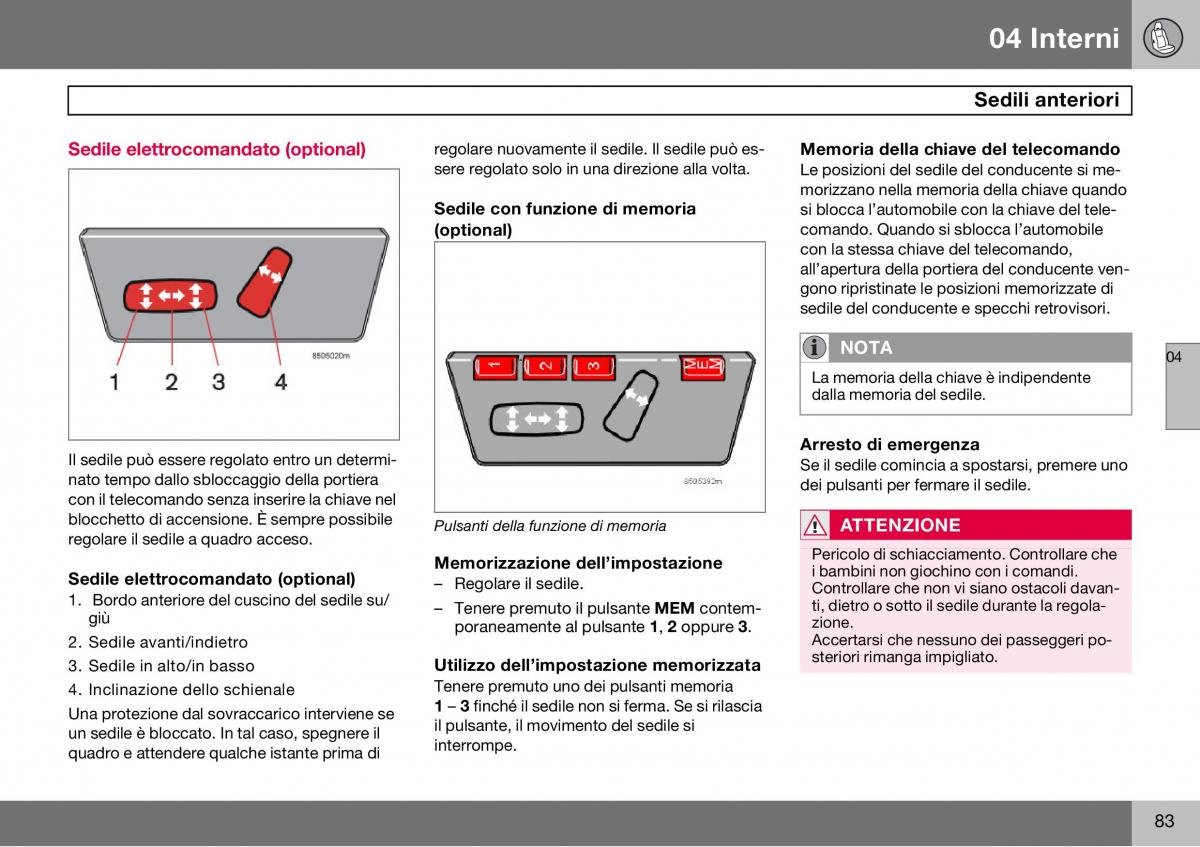 Volvo S60 I 1 manuale del proprietario / page 84