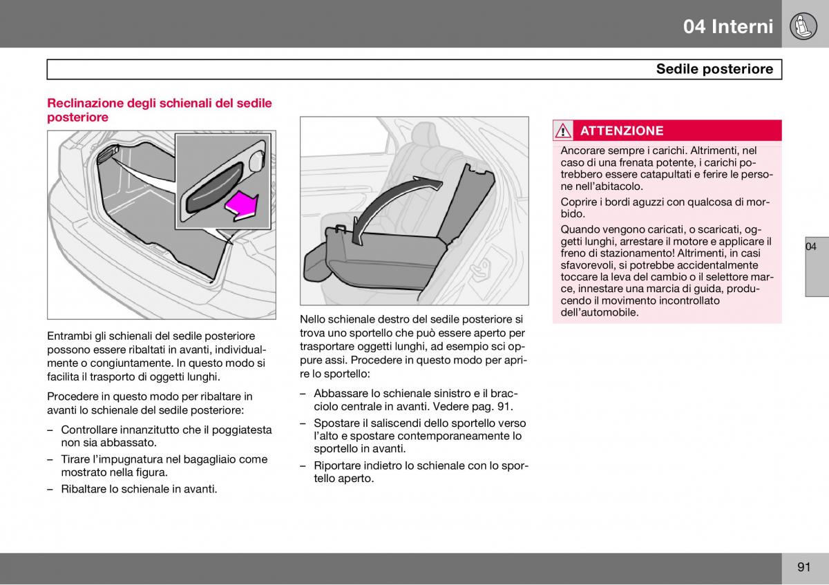 Volvo S60 I 1 manuale del proprietario / page 92