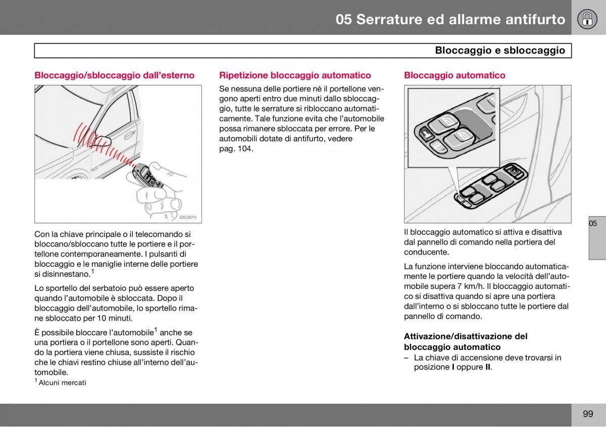 Volvo S60 I 1 manuale del proprietario / page 100