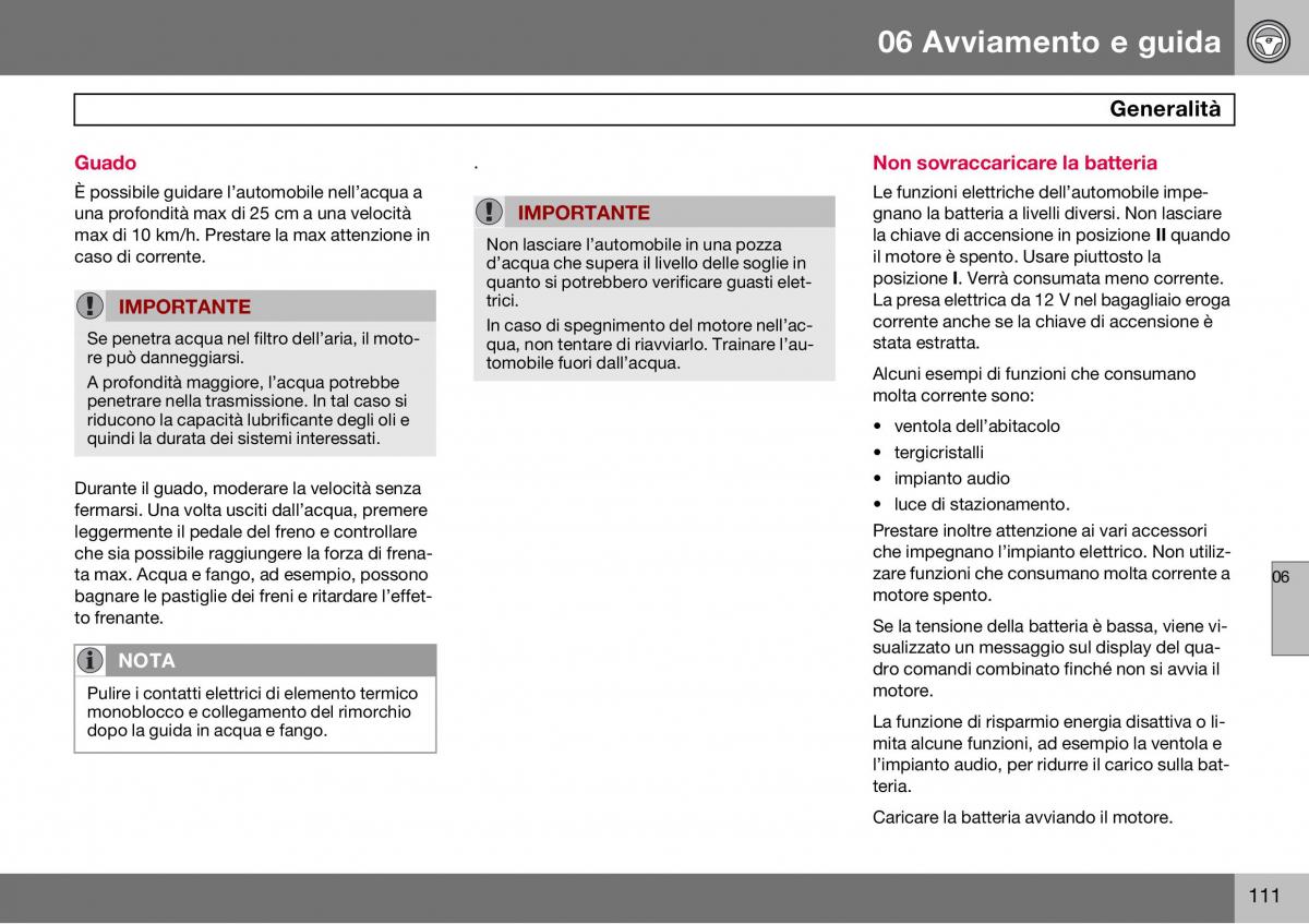 Volvo S60 I 1 manuale del proprietario / page 112