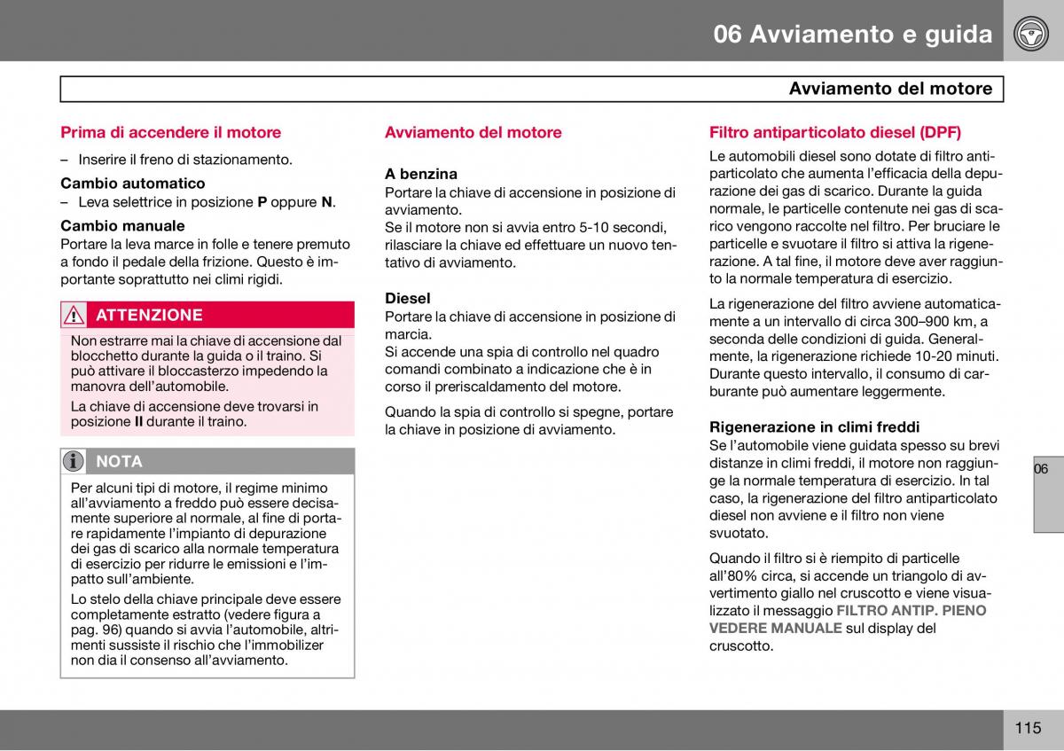 Volvo S60 I 1 manuale del proprietario / page 116