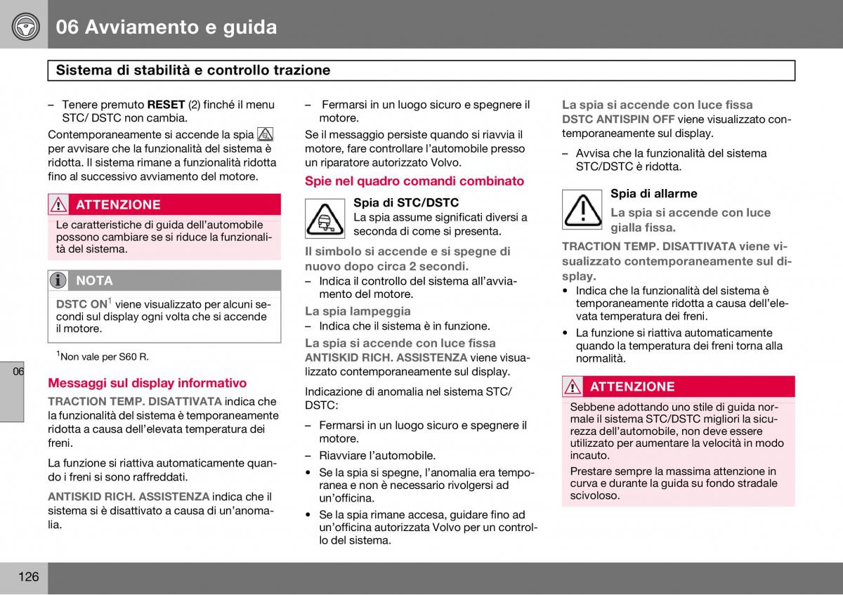 Volvo S60 I 1 manuale del proprietario / page 127