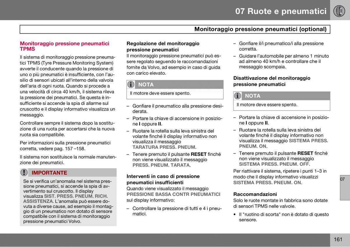 Volvo S60 I 1 manuale del proprietario / page 162