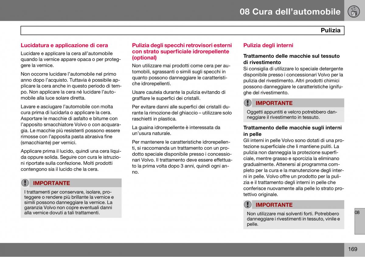 Volvo S60 I 1 manuale del proprietario / page 170