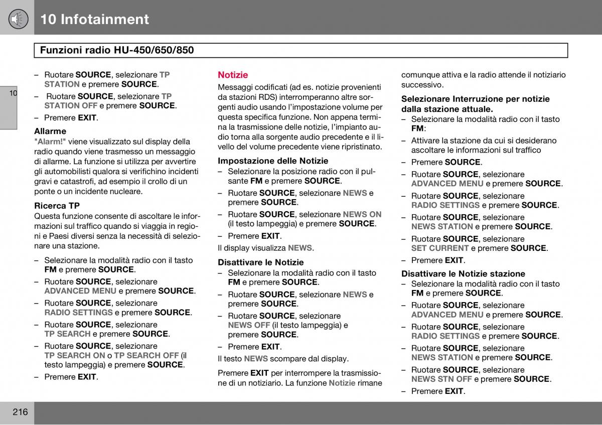 Volvo S60 I 1 manuale del proprietario / page 217