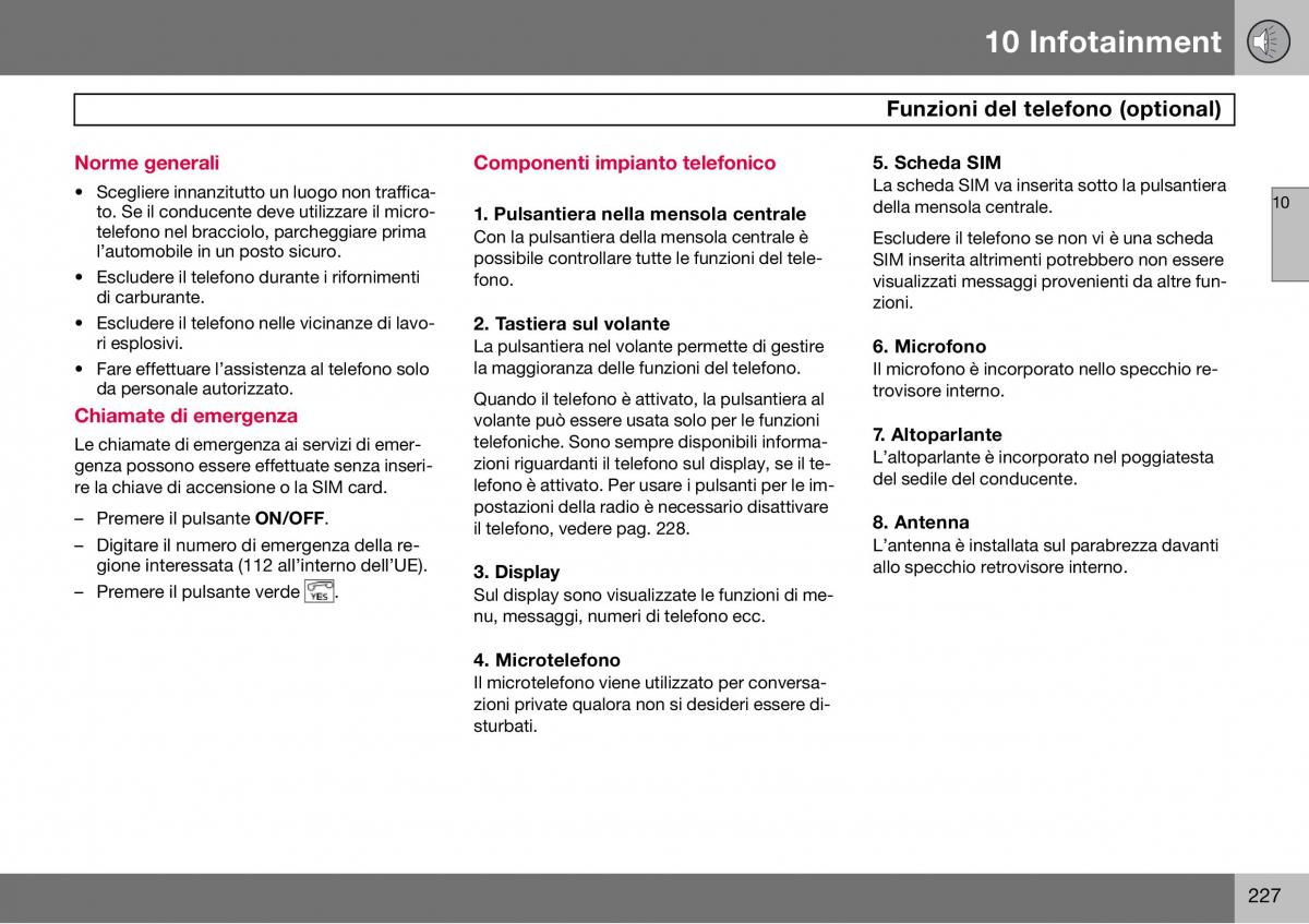 Volvo S60 I 1 manuale del proprietario / page 228