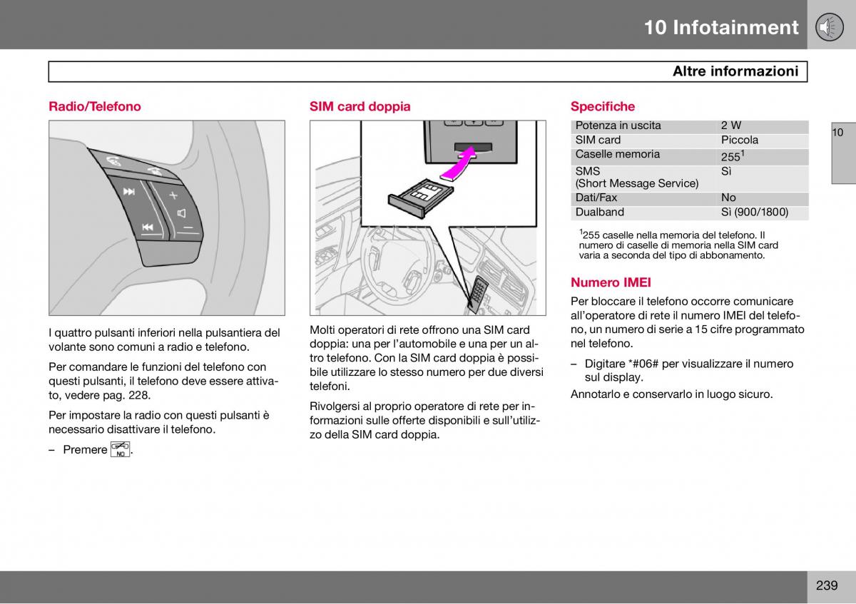 Volvo S60 I 1 manuale del proprietario / page 240