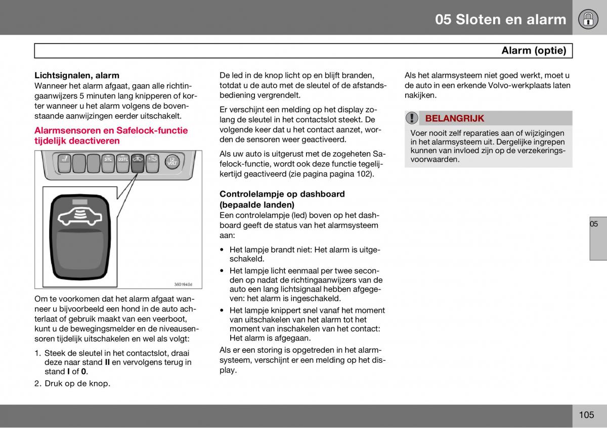 Volvo S60 I 1 handleiding / page 106