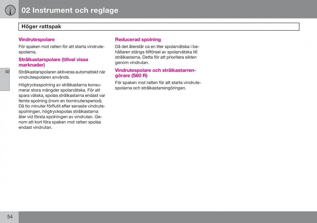 Volvo S60 I 1 instruktionsbok / page 55