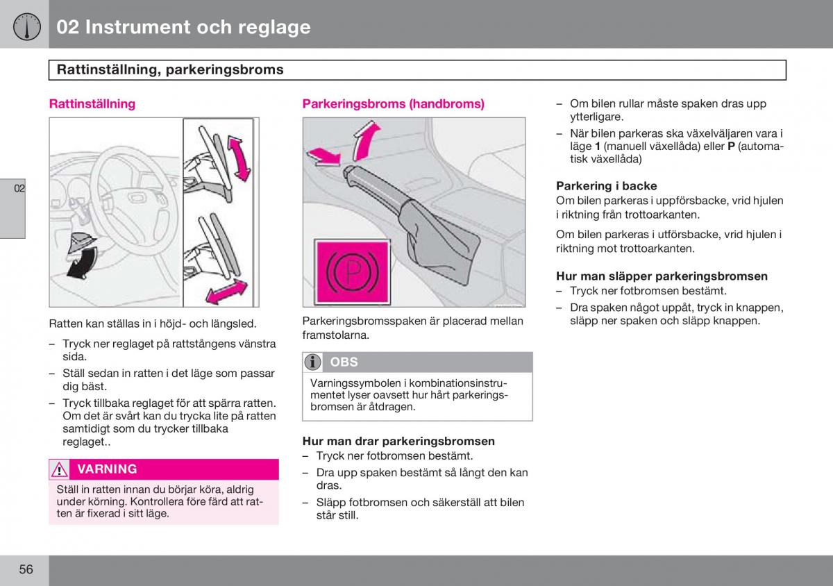 Volvo S60 I 1 instruktionsbok / page 57