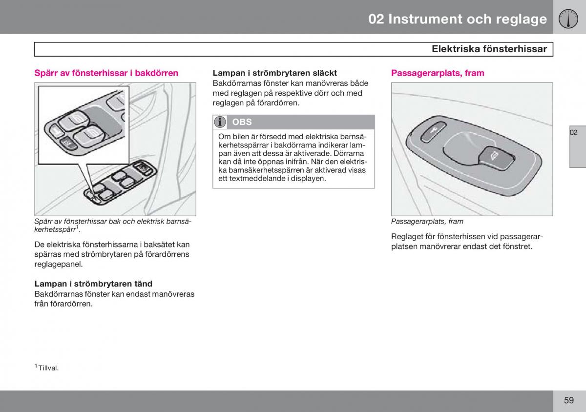 Volvo S60 I 1 instruktionsbok / page 60