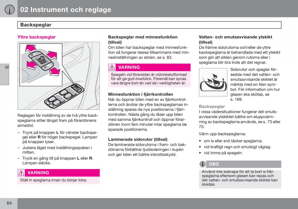 Volvo S60 I 1 instruktionsbok / page 65