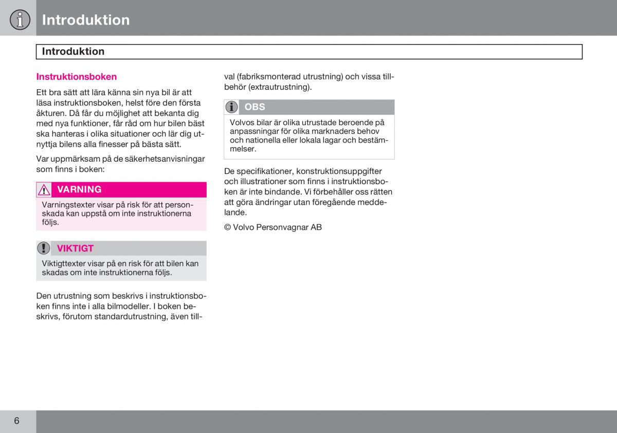 Volvo S60 I 1 instruktionsbok / page 7