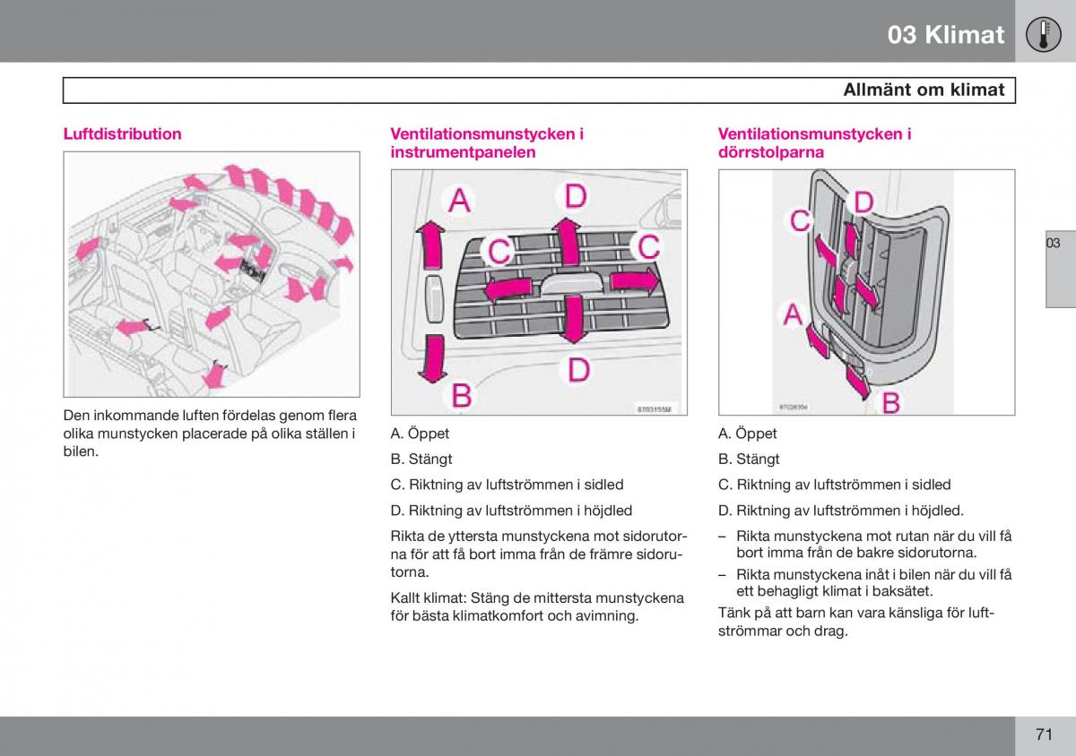 Volvo S60 I 1 instruktionsbok / page 72